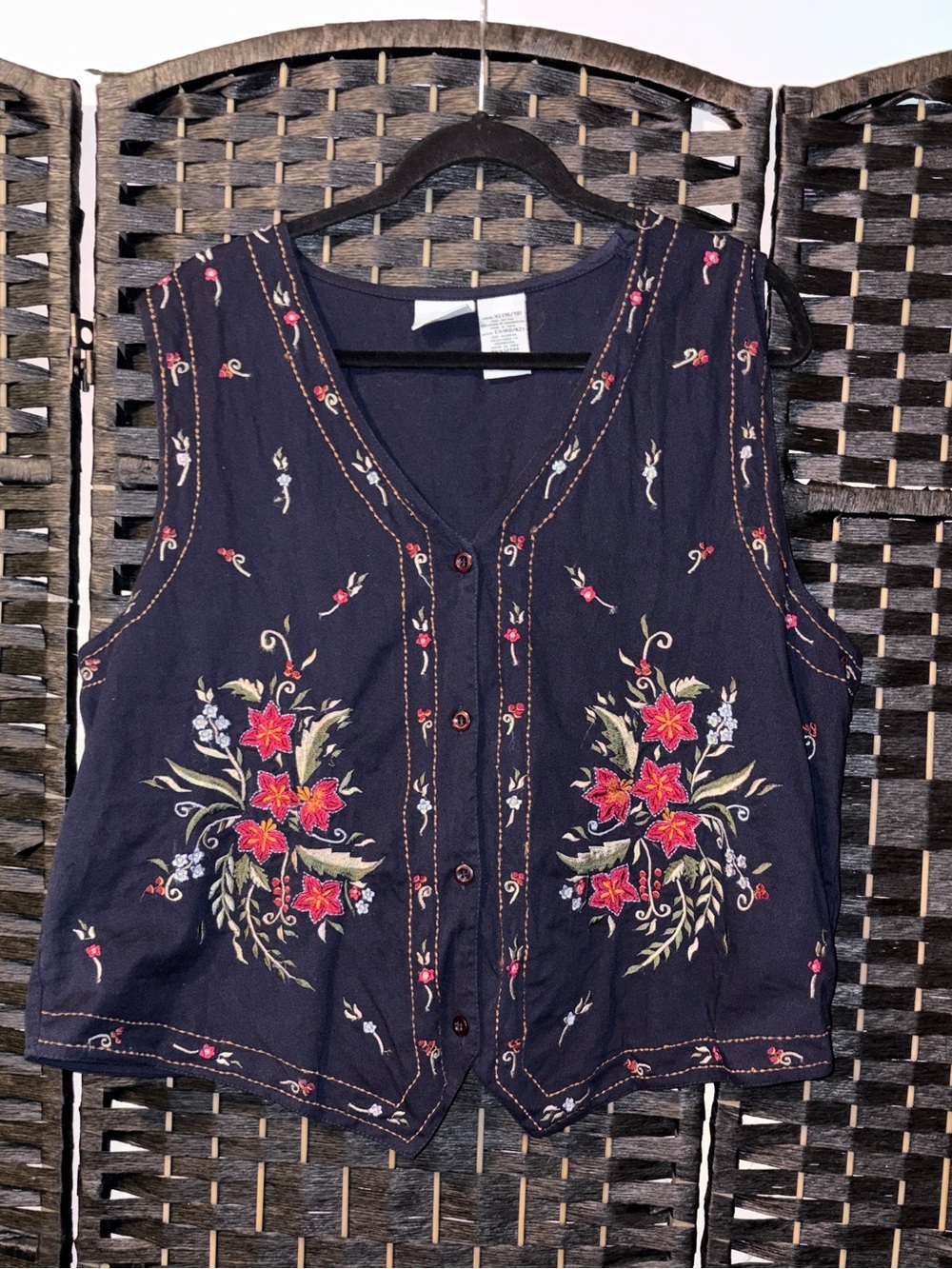 Boho Floral Embroidered Vest